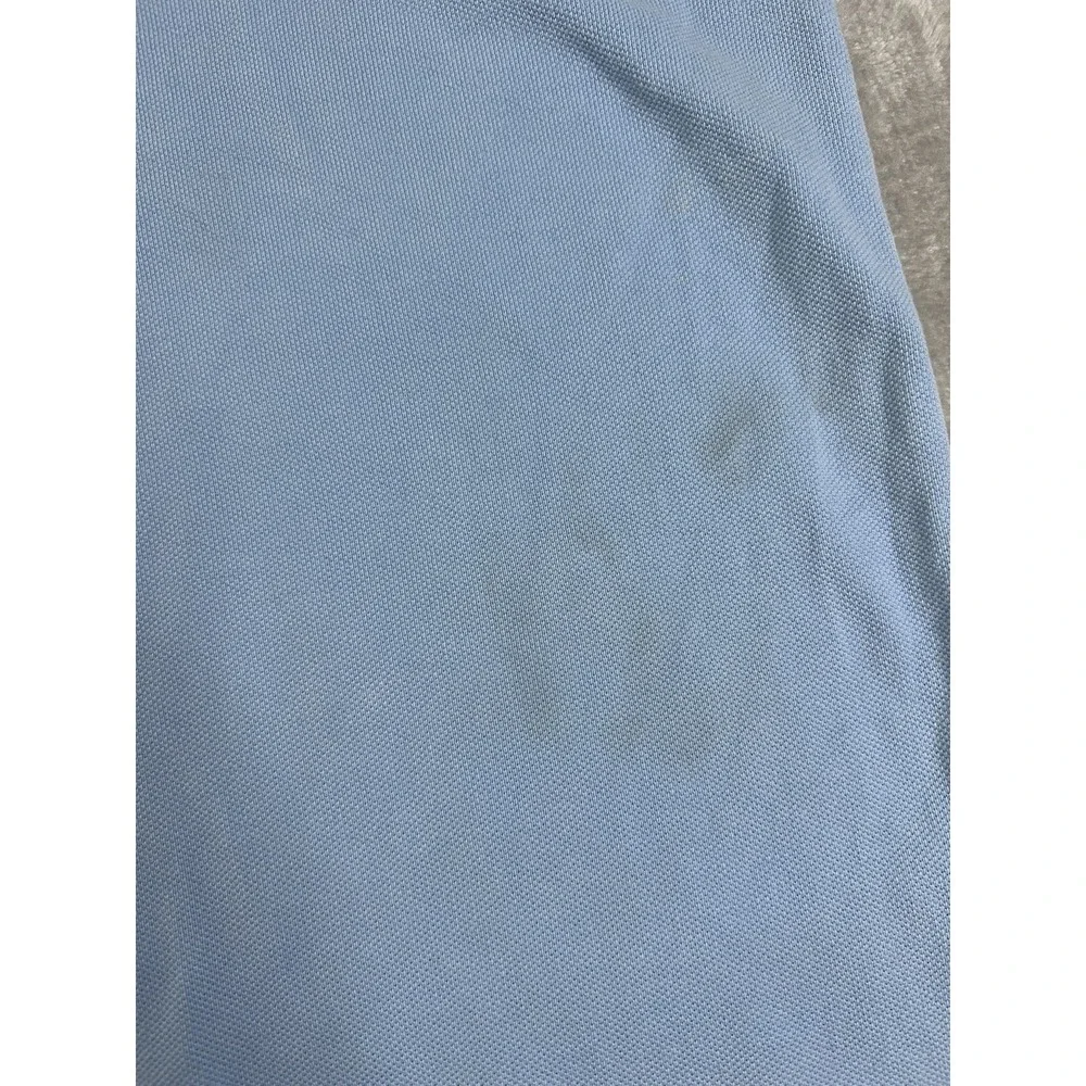 Polo Mens Shirt M Light Blue Short Sleeve Custom Fit Cotton